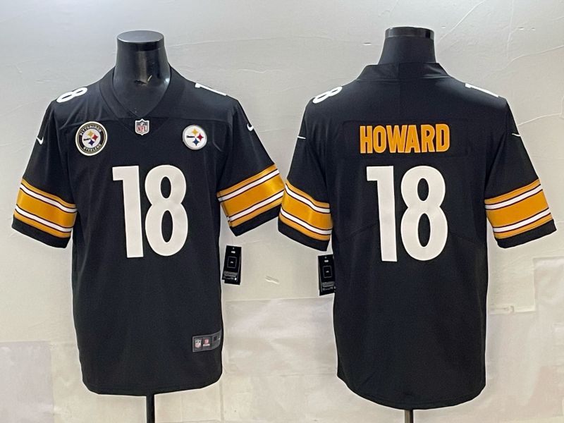 Men Pittsburgh Steelers #18 Howard Black Nike 2025 Limited NFL Jersey style 01